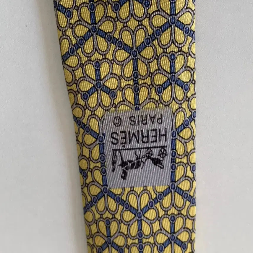 [BUNJANG] Hermes Yellow Pattern Tie / 에르메스 넥타이 옐로우 패턴