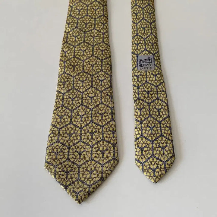 [BUNJANG] Hermes Yellow Pattern Tie / 에르메스 넥타이 옐로우 패턴