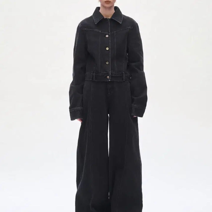 [BUNJANG] Trimingbird Incision Denim Jacket Pants Setup / 트리밍버드 인시전 자켓 팬츠 셋업 incision denim