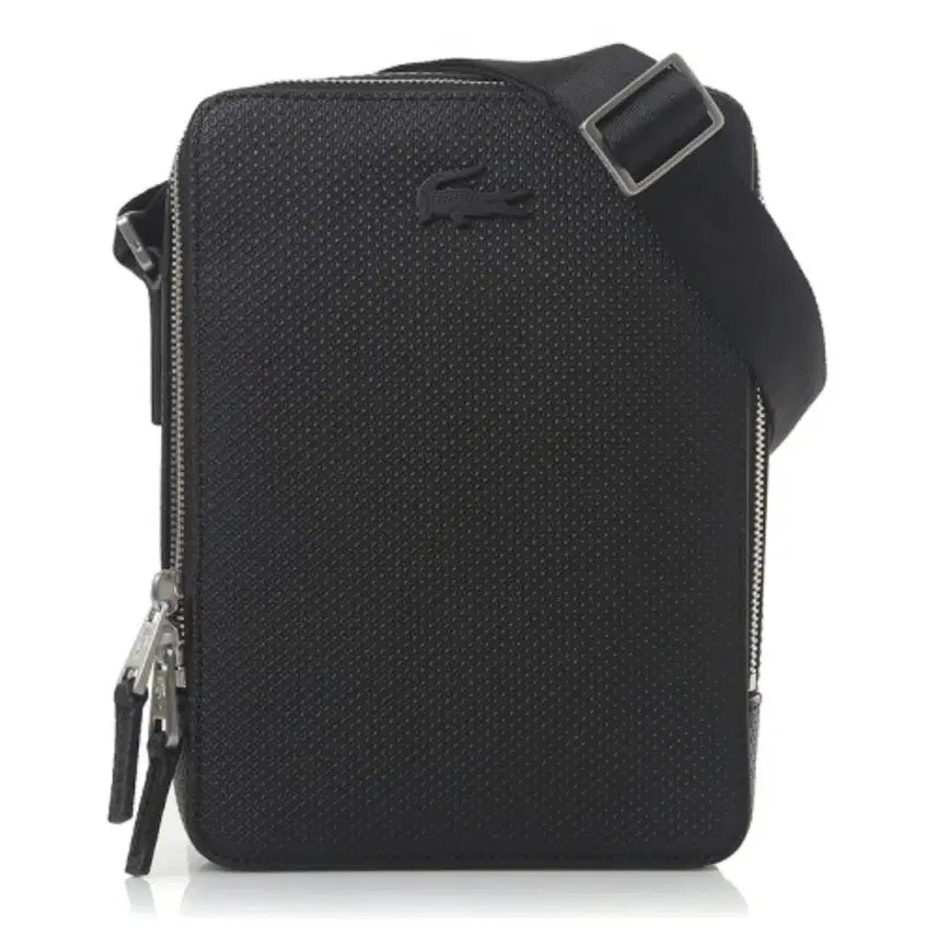 [BUNJANG] Lacoste Black Leather Mini Crossbody Bag / 새상품 라코스테 블랙 가죽 미니크로스백 산타코