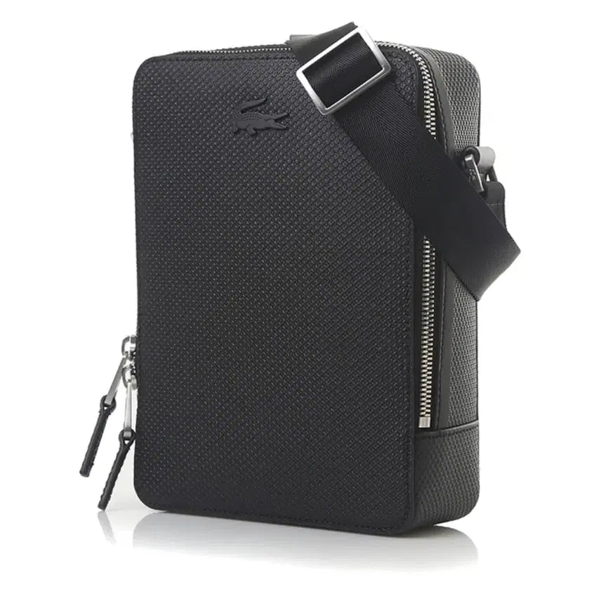 [BUNJANG] Lacoste Black Leather Mini Crossbody Bag / 새상품 라코스테 블랙 가죽 미니크로스백 산타코