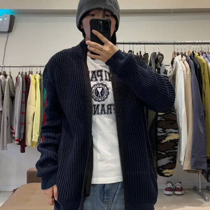 [BUNJANG] Calvin Klein Jeans Knit Zip-up / 캘빈클라인 진 니트집업