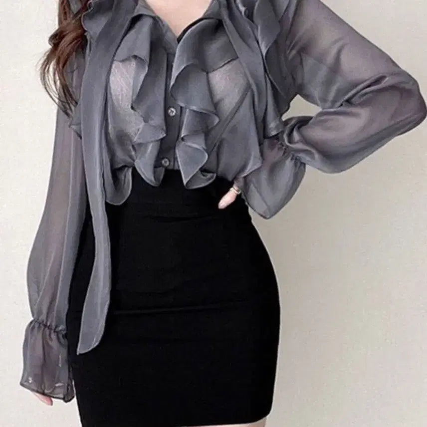 [BUNJANG] Gana Dara Frill Blouse / 가나다란 프릴 블라우스