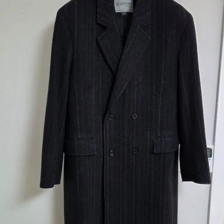 [BUNJANG] Bellier 25FW Chesterfield Coat Charcoal Stripe / [4] 벨리에 25fw 체스터필드 코트 차콜 스트라이프
