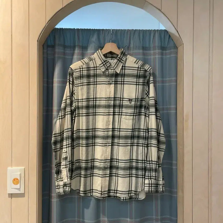 [BUNJANG] Coen Checkered Shirt Ivory Green / Coen 체크셔츠 아이보리그린