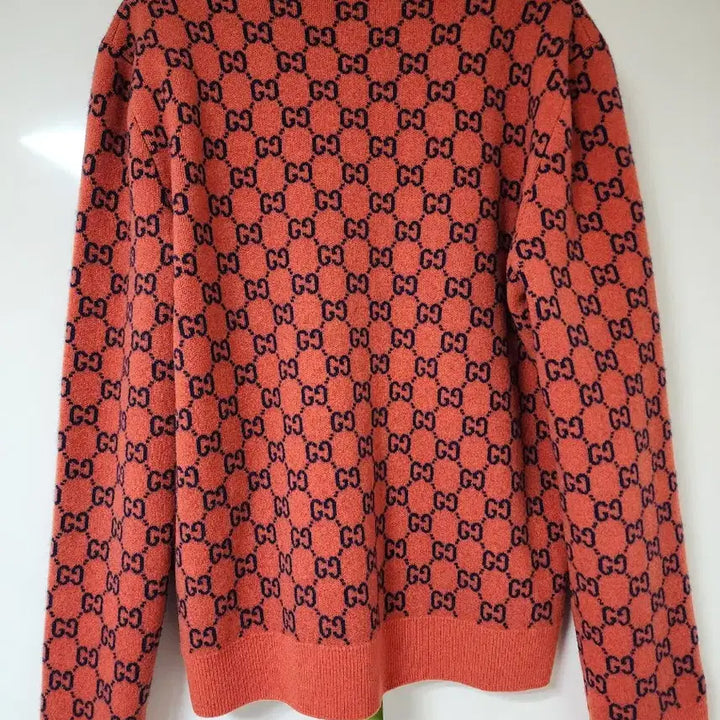 [BUNJANG] Gucci GG Pattern Orange Cardigan XL / 구찌 GG 패턴 오렌지 가디건 XL 100-105사이즈