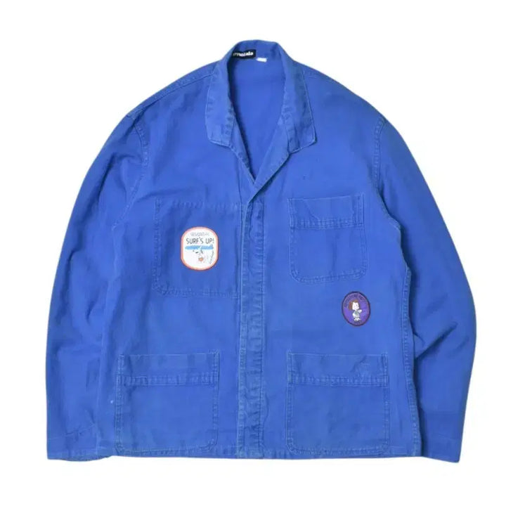 [BUNJANG] Custom Made French Work Jacket with Snoopy Patch / 오리지널 프렌치 워크자켓 커스텀 메이드 N1317
