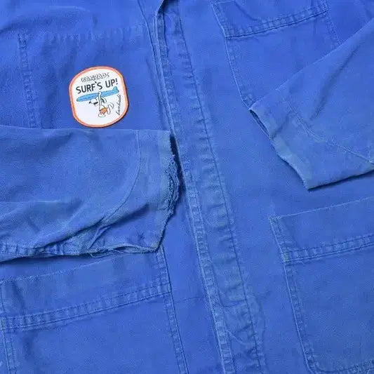 [BUNJANG] Custom Made French Work Jacket with Snoopy Patch / 오리지널 프렌치 워크자켓 커스텀 메이드 N1317