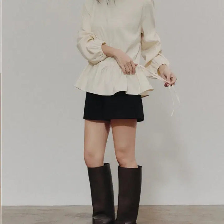 [BUNJANG] Vantiz String Blouse / 벤티즈 스트링 블라우스 긴팔 화이트