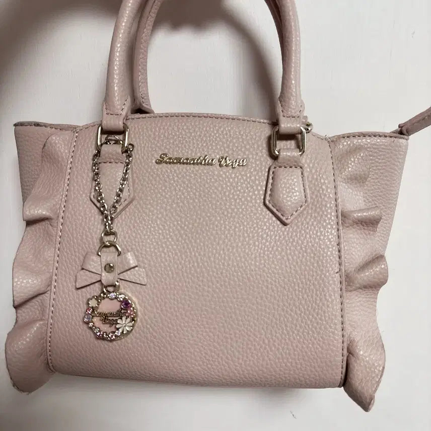[BUNJANG] Samantha Vega Pink Frill Tote Bag / 가격동결 사만사베가 핑크 프릴 토트백 양산형 지뢰계 스나계 양지뢰 가방