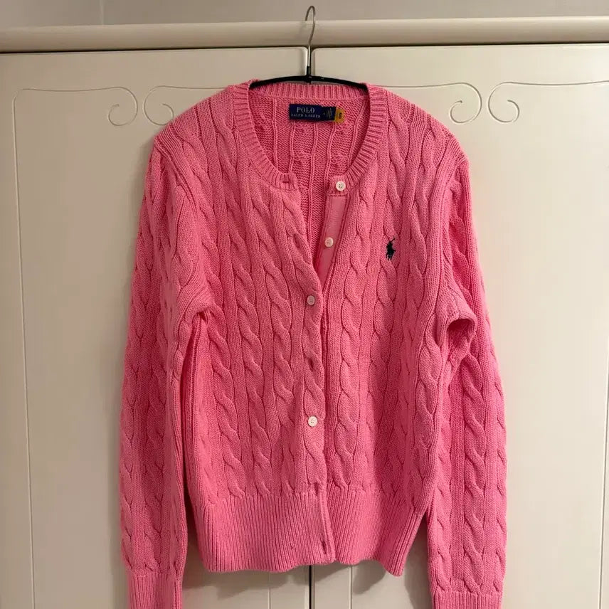[BUNJANG] Polo Ralph Lauren Knit Cardigan Pink M / 폴로 랄프로렌 니트 가디건 핑크 M