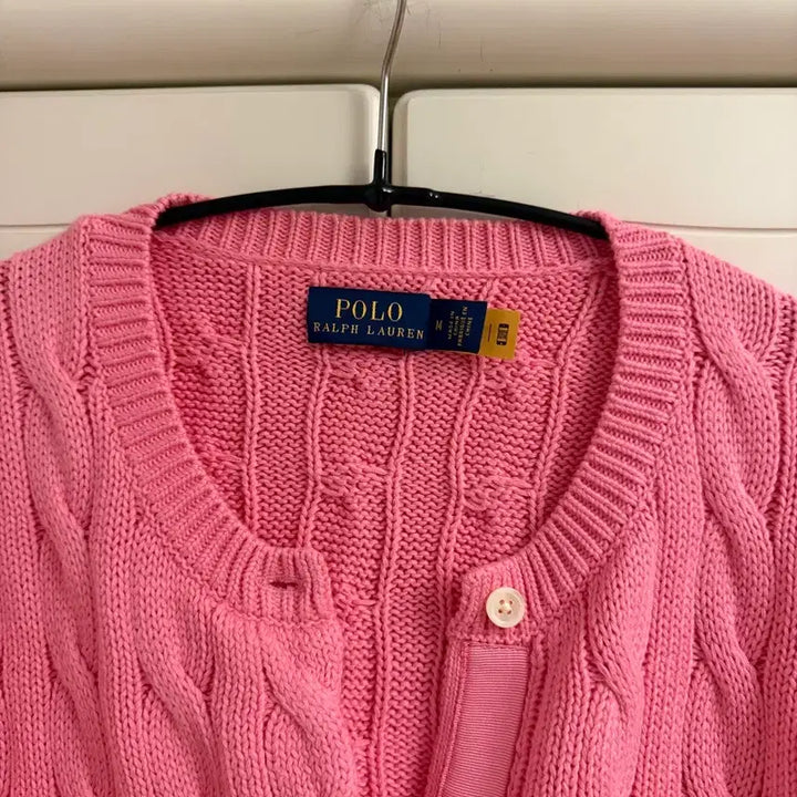 [BUNJANG] Polo Ralph Lauren Knit Cardigan Pink M / 폴로 랄프로렌 니트 가디건 핑크 M