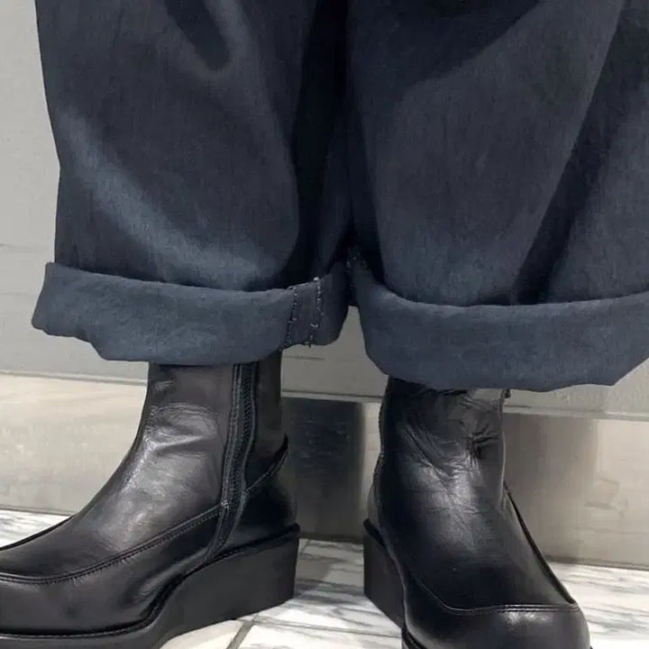 [BUNJANG] Yohji Yamamoto Smooth Leather Platform Boots / 요지 야마모토 스무스레더 플랫폼 부츠