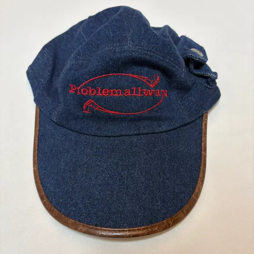 [BUNJANG] Problem Always Logo Denim Camp Cap Blue / 프라블럼올웨이즈 로고 데님 캠프캡 블루 free 사이즈
