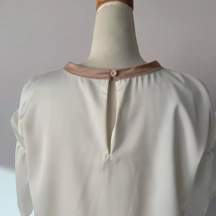 [BUNJANG] Kuho Color Block Short Sleeve T-shirt / 구호 배색 반팔 티셔츠 브라운/화이트