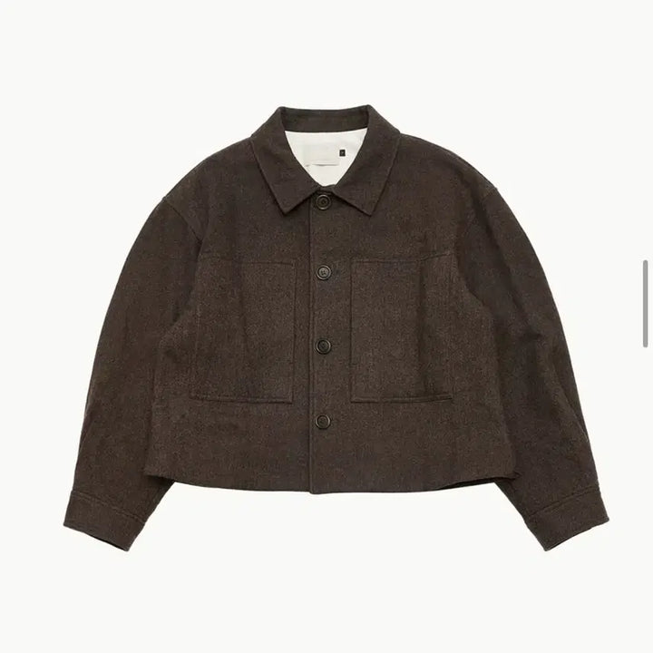 [BUNJANG] AMOMENTO Padded Crop Wool Jacket Brown / 아모멘토 패디드 크롭 울 자켓 브라운