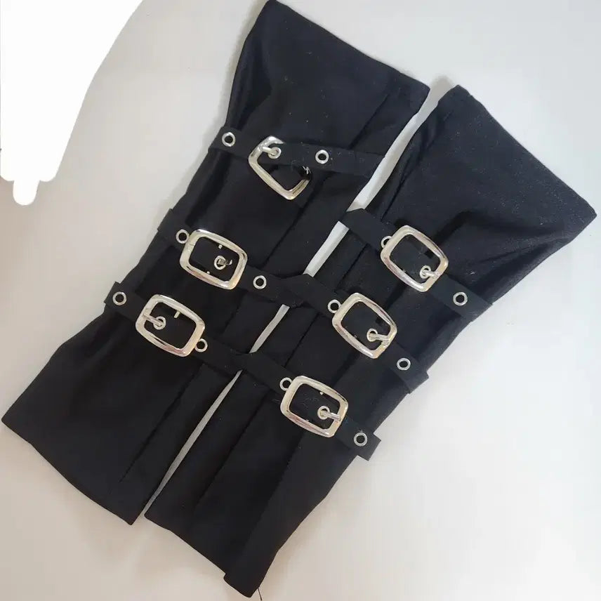 [BUNJANG] Gothic Punk Buckle Hand Warmers / 버클 고스펑크 핸드워머