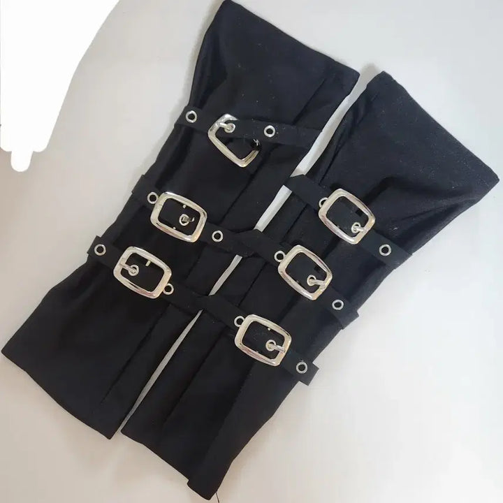[BUNJANG] Gothic Punk Buckle Hand Warmers / 버클 고스펑크 핸드워머