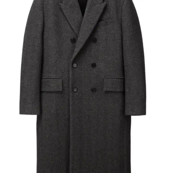 [BUNJANG] Ilkcorso Daddy Peaked Double Coat Charcoal Grey S / 일꼬르소 대디 피크드 더블 코트 / 차콜그레이 / S