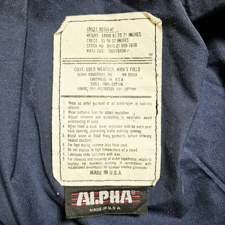 [BUNJANG] Alpha Industries 70's M65 U.S Airforce Field Jacket / [S/R][알파인더스트리]70's M65 U.S AIRFORCE 필드자켓