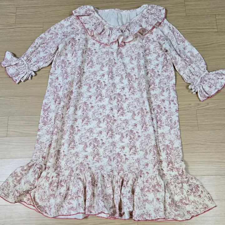 [BUNJANG] Retro Ruffle Flower Dress / 레트로 러플 플라워 원피스