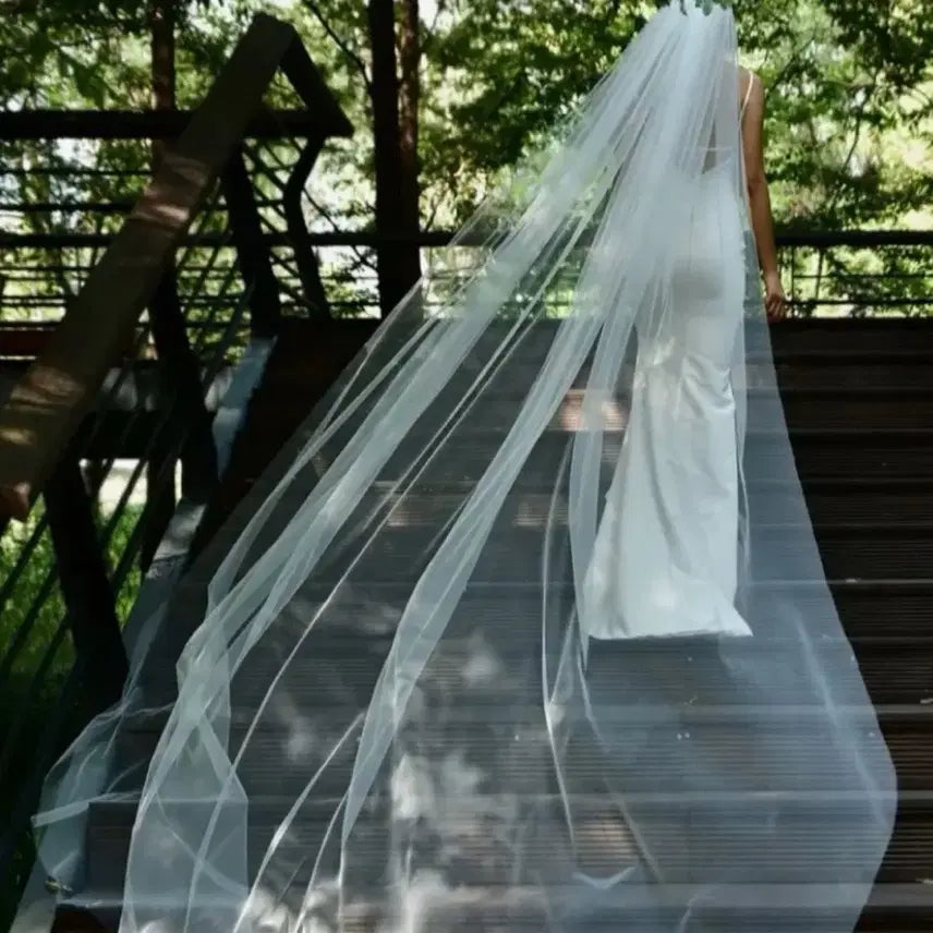 [BUNJANG] Wedding Veil Set / 웨딩 롱베일 + 숏베일 세트 (새상품 셀프웨딩)