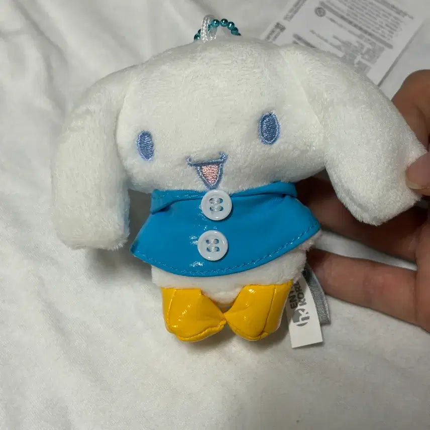 [BUNJANG] Sanrio Cinnamoroll Raincoat Costume Keyring Plush Doll / 산리오 시나모롤 인형 우비 키링 블루 코스튬 인형 판매