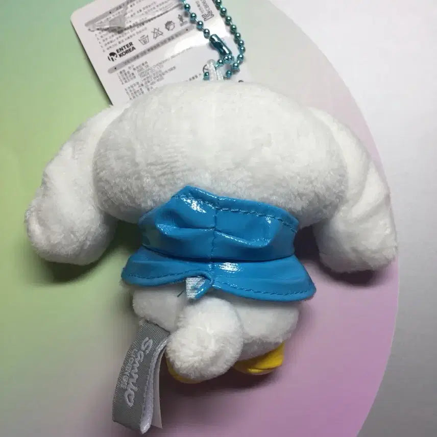 [BUNJANG] Sanrio Cinnamoroll Raincoat Costume Keyring Plush Doll / 산리오 시나모롤 인형 우비 키링 블루 코스튬 인형 판매