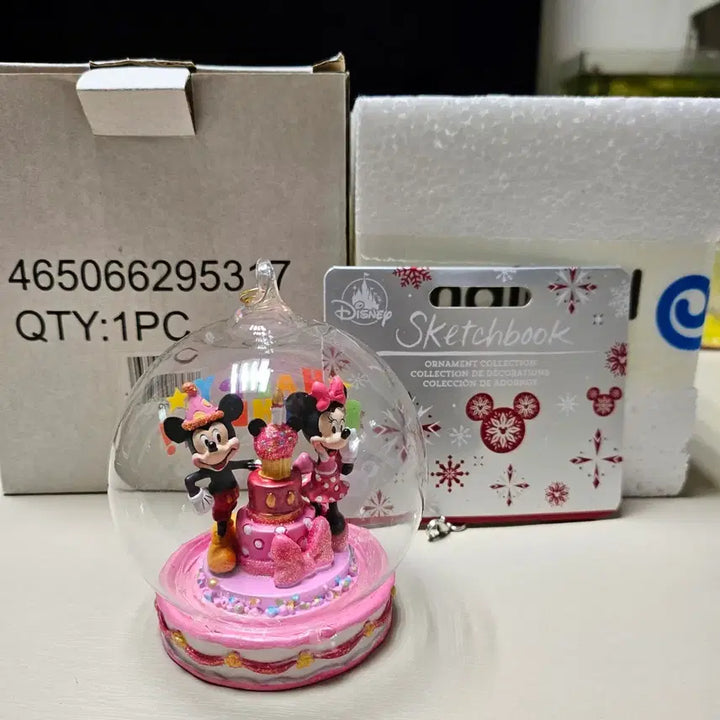 [BUNJANG] Disney Mickey &amp; Minnie Happy Birthday Dome Ornament / 디즈니 미키 &amp; 미니 해피 버스데이 돔 (생일돔) 오너먼트