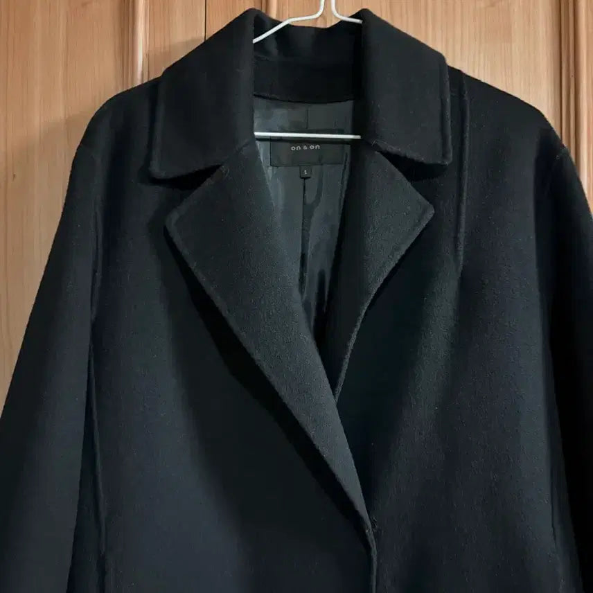 [BUNJANG] On&On Black Handmade Long Coat / 온앤온 얇은 블랙 핸드메이드 롱코트 on&on