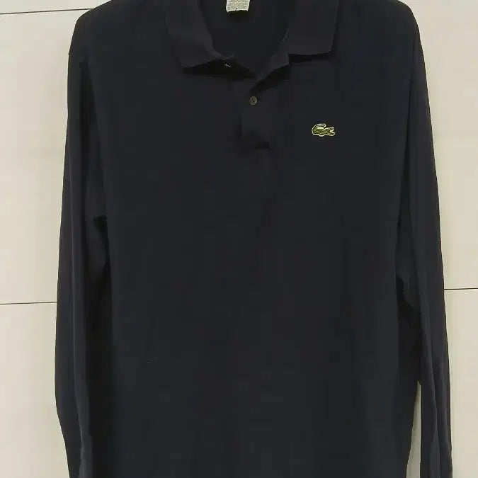 [BUNJANG] Lacoste Navy Long Sleeve Polo Shirt / 라코스테 네이비 긴팔 폴로티셔츠 7사이즈 110  앞면아주작은구멍 저렴