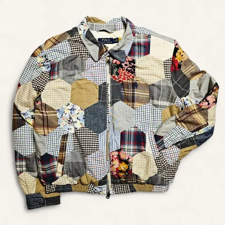 [BUNJANG] Polo Ralph Lauren Patchwork Quilted Blouson Jacket / [여성M][폴로 랄프로렌] 패치워크 퀼티드 블루종 점퍼 멀티컬러#
