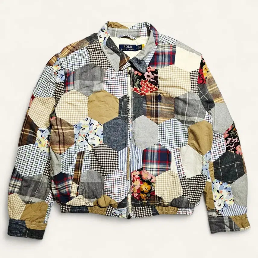 [BUNJANG] Polo Ralph Lauren Patchwork Quilted Blouson Jacket / [여성M][폴로 랄프로렌] 패치워크 퀼티드 블루종 점퍼 멀티컬러#