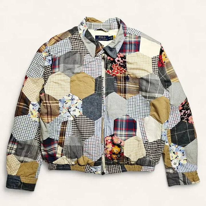 [BUNJANG] Polo Ralph Lauren Patchwork Quilted Blouson Jacket / [여성M][폴로 랄프로렌] 패치워크 퀼티드 블루종 점퍼 멀티컬러#