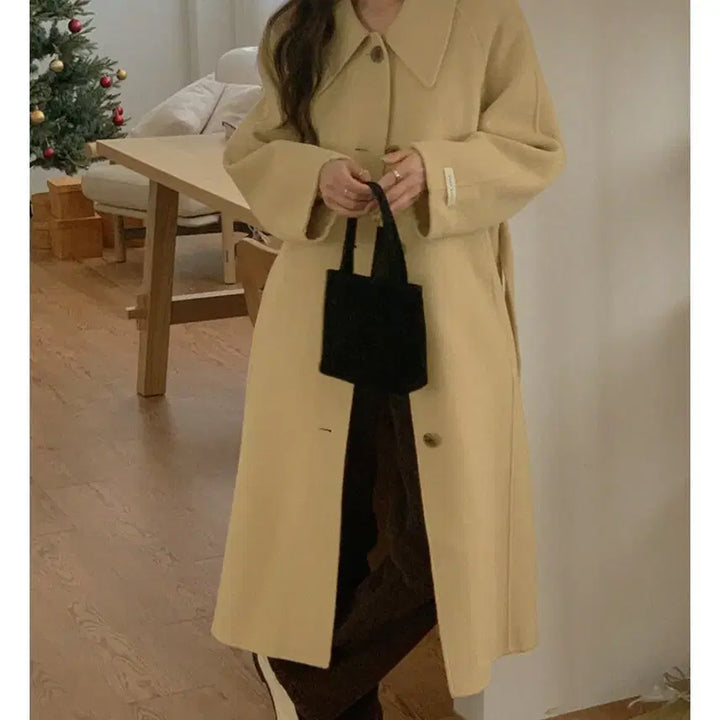 [BUNJANG] From Head To Toe Merino Wool Handmade Long Coat / 프롬헤드두토-메리 울 핸드메이드 롱 코트 (메리노울 80%)