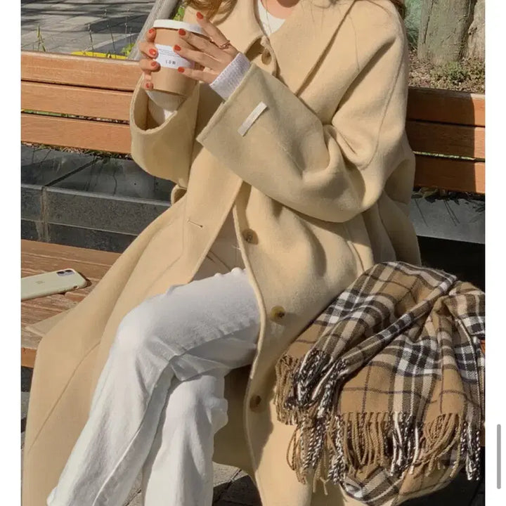 [BUNJANG] From Head To Toe Merino Wool Handmade Long Coat / 프롬헤드두토-메리 울 핸드메이드 롱 코트 (메리노울 80%)