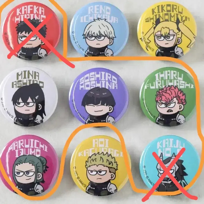 [BUNJANG] Kaiju No. 8 Jiroh Character Can Badge Set / 괴수 8호 지로리 캐릭터 뱃지 캔뱃지 호시나 미나