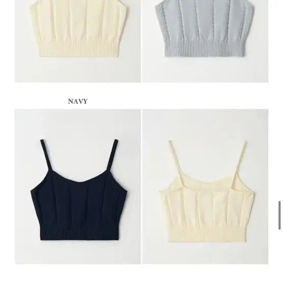 [BUNJANG] U.RAGO Lena Cropped Sleeveless Knit Top (Navy) / 유라고 Lena 크롭 슬리브리스 니트탑 (네이비)