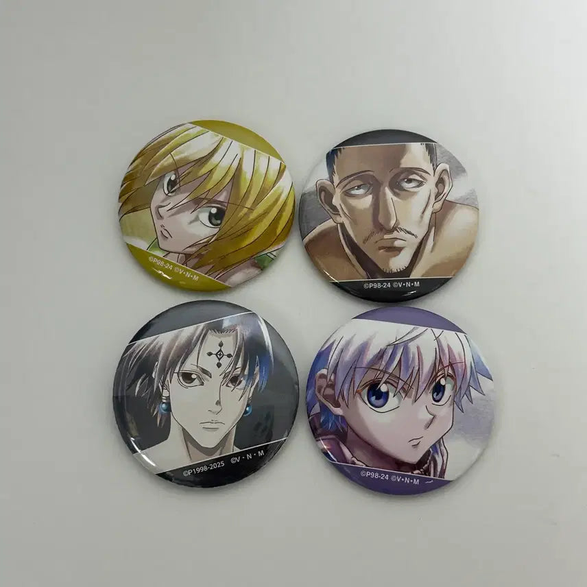 [BUNJANG] Hunter x Hunter Anime Art 4-Piece Bundle Set / 헌터헌터 애니 아트 캔뱃지 4종 새상품/ 키르아 크라피카 클로로 노부나가