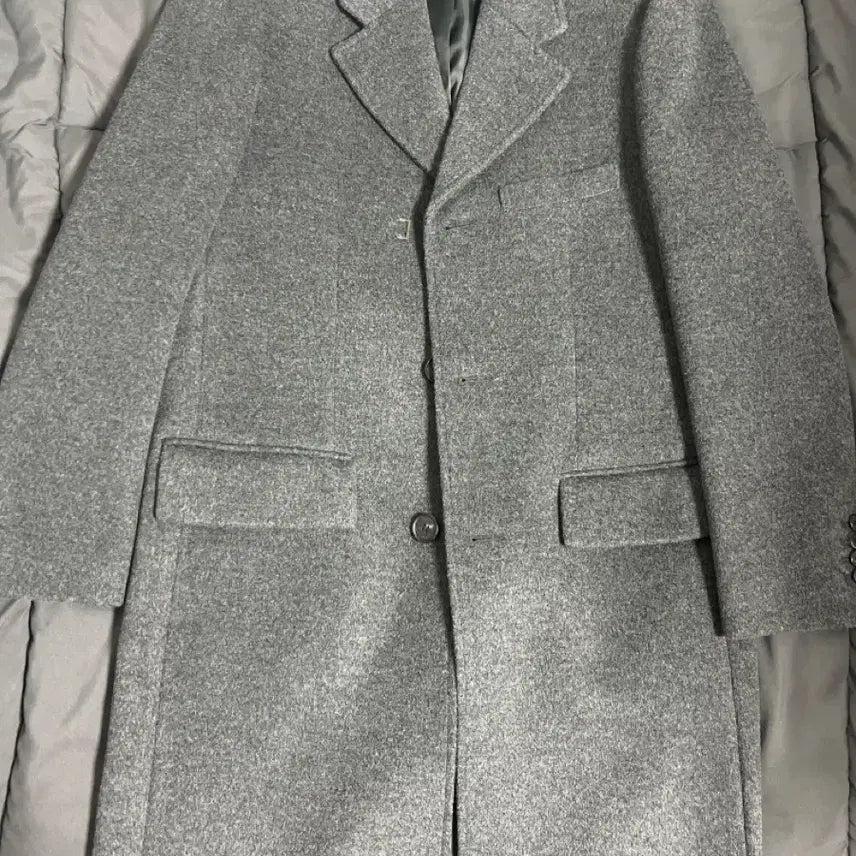 [BUNJANG] Dunst 3-Button Cashmere Charcoal Gray Coat / 던스트 3버튼 캐시미어 차콜 그레이 코트