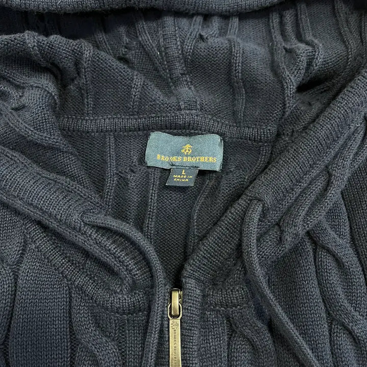 [BUNJANG] Brooks Brothers Knit Hoodie Zip-up / 브룩스브라더스 니트 후드집업 L