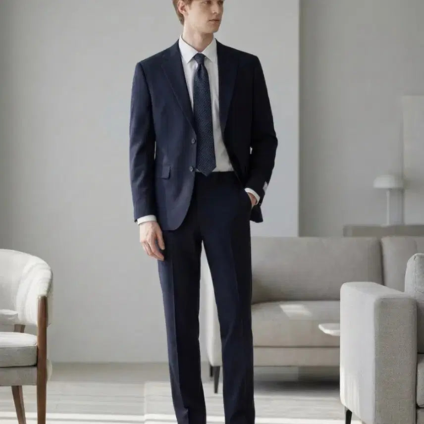 [BUNJANG] ZIOZIA Navy Twill Suit (100/82) / 지오지아 네이비 트윌조직 데일리수트 ( 100 / 82 )