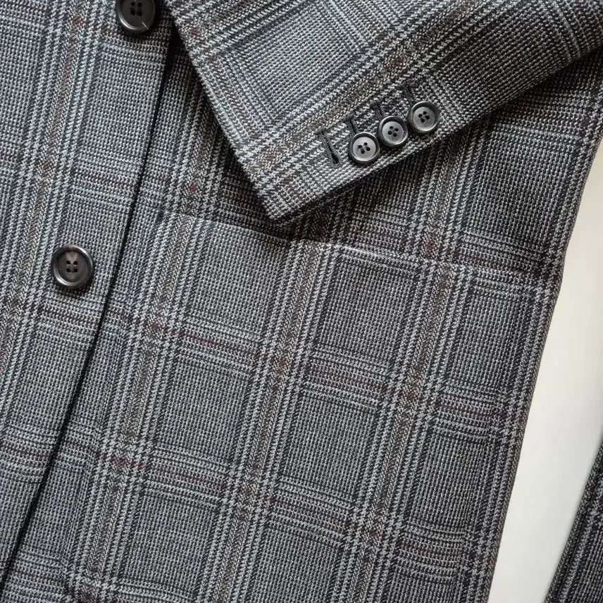 [BUNJANG] Solid Homme Checkered Blazer and Slacks Set / 솔리드옴므 체크 셋업(블레이저 48, 슬랙스 46)