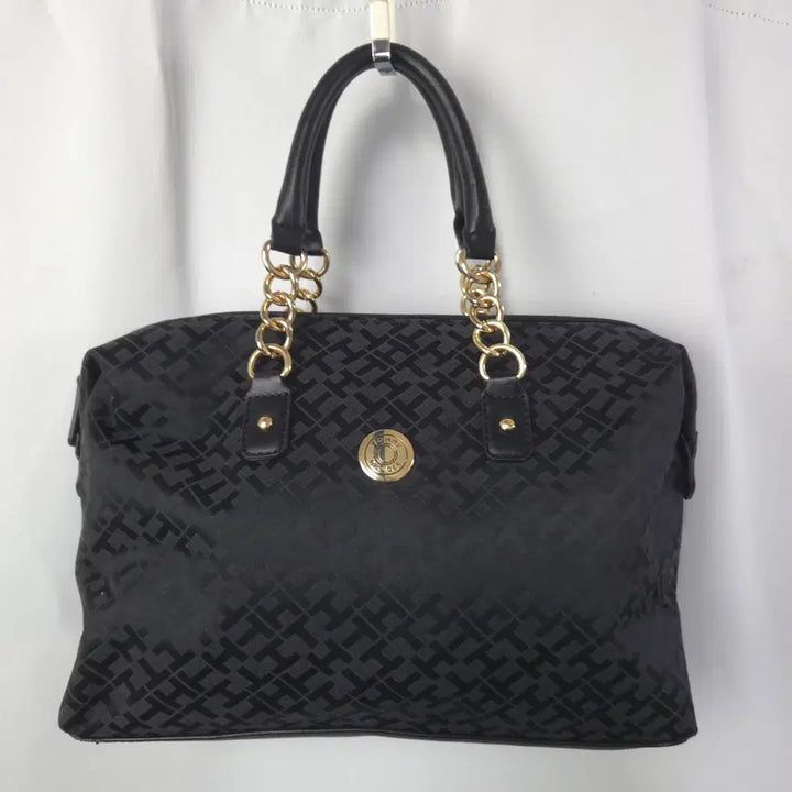 [BUNJANG] Tommy Hilfiger Monogram Tote Bag Black / 타미힐피거 모노그램 토트백 블랙