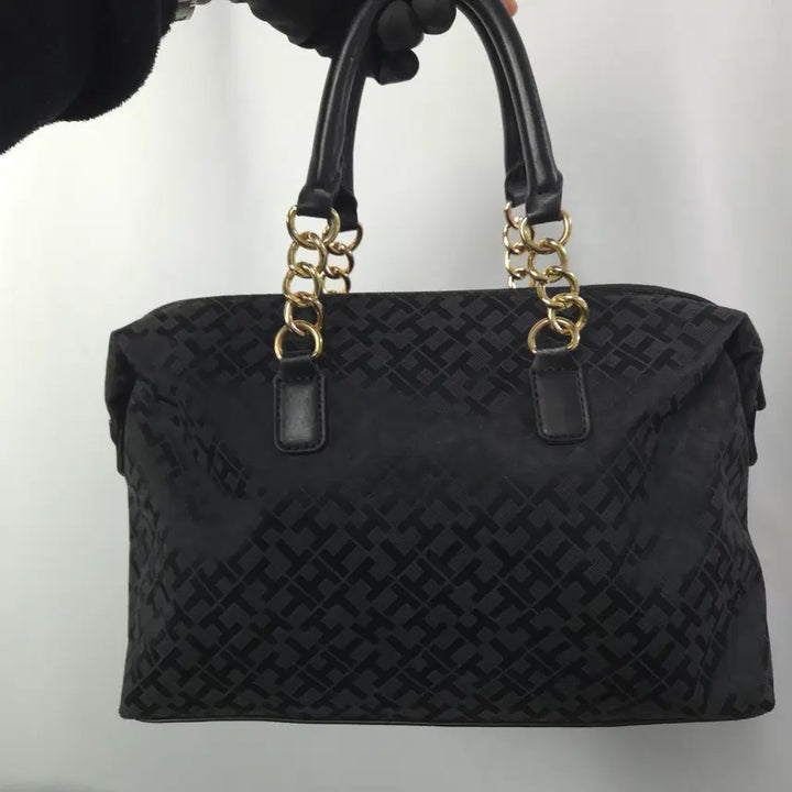[BUNJANG] Tommy Hilfiger Monogram Tote Bag Black / 타미힐피거 모노그램 토트백 블랙