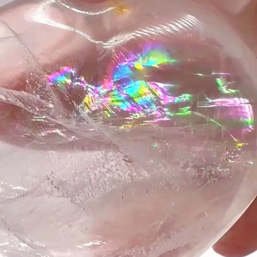 [BUNJANG] Rainbow Heart Crystal Stone with Stand / [천연원석]레인보우 하트 수정 원석