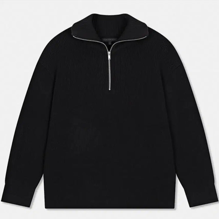 [BUNJANG] Spao Half-Zip Sweater Black Large / 스파오 반집업 스웨터 블랙 라지