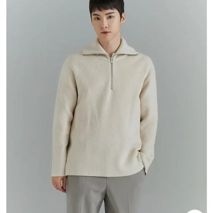 [BUNJANG] Spao Half-Zip Sweater Black Large / 스파오 반집업 스웨터 블랙 라지