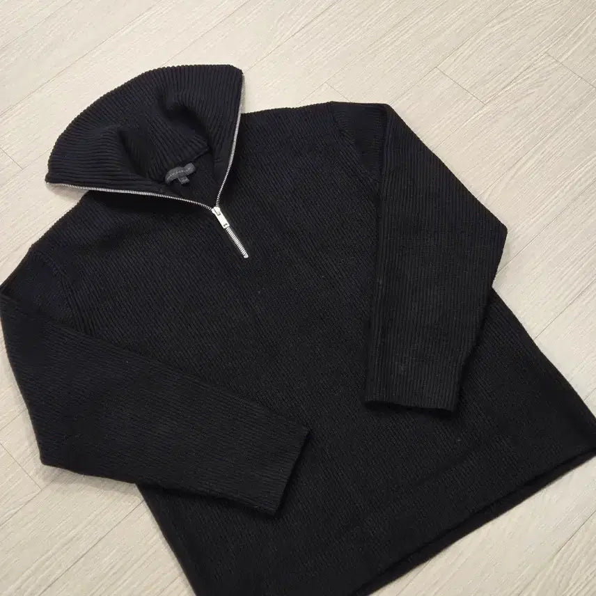 [BUNJANG] Spao Half-Zip Sweater Black Large / 스파오 반집업 스웨터 블랙 라지
