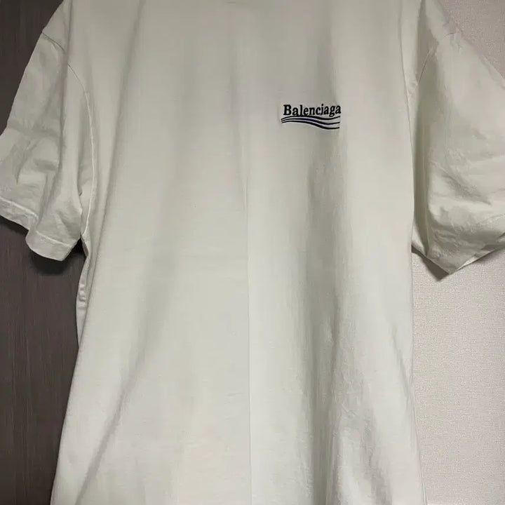 [BUNJANG] Balenciaga Wave Logo Gray Embroidered T-shirt / 발렌시아가 남성 자수 웨이브 로고 그레이 반팔티